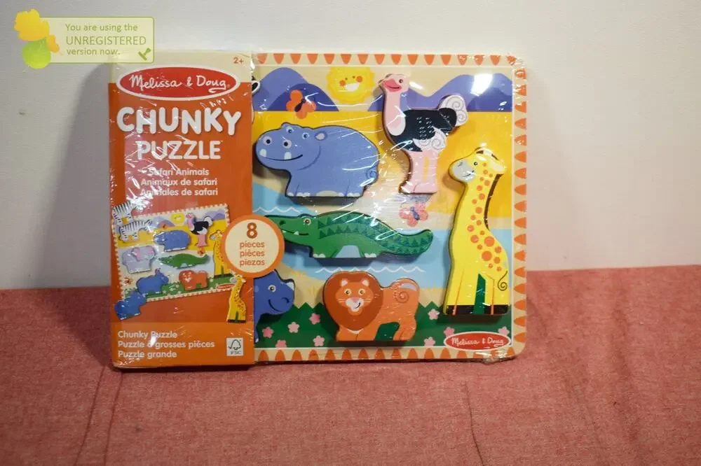 Melissa & Doug Safari Animals Chunky Puzzle 8pc